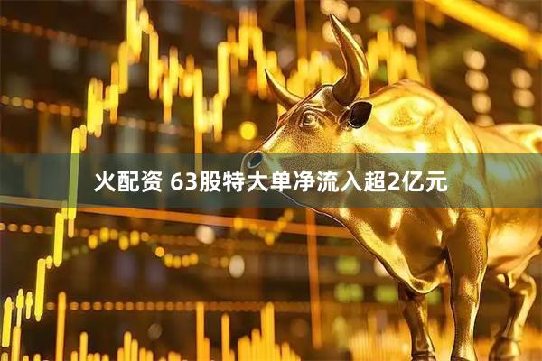 火配资 63股特大单净流入超2亿元