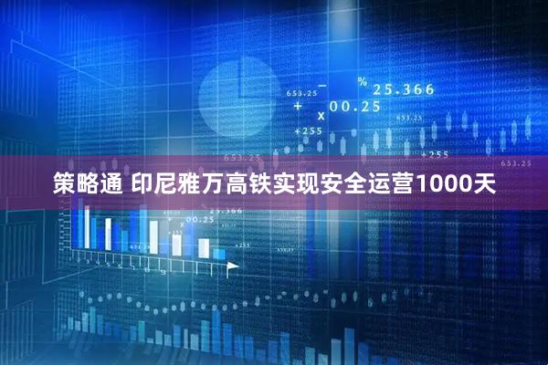 策略通 印尼雅万高铁实现安全运营1000天